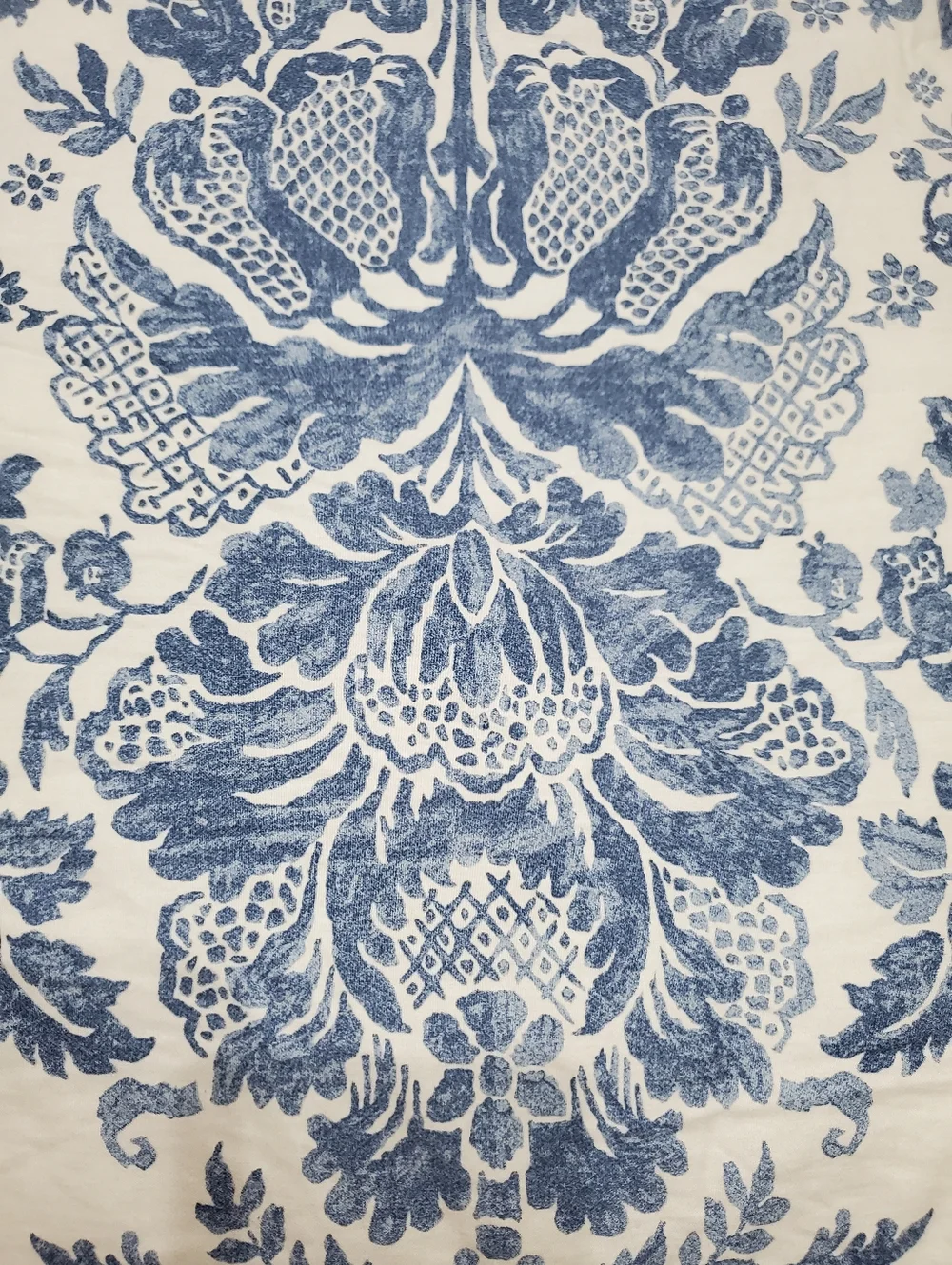 Lauren Ralph Lauren Queen comforter set, Curtains Vtg Rare Blue Ivory Damask EUC
